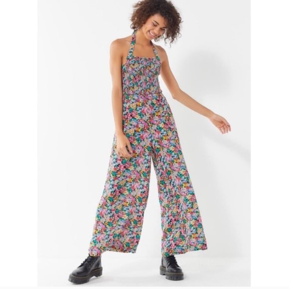 Urban Outfitters Pants - NEW UO Lola Smocked Halter Jumpsuit Floral Multicolor